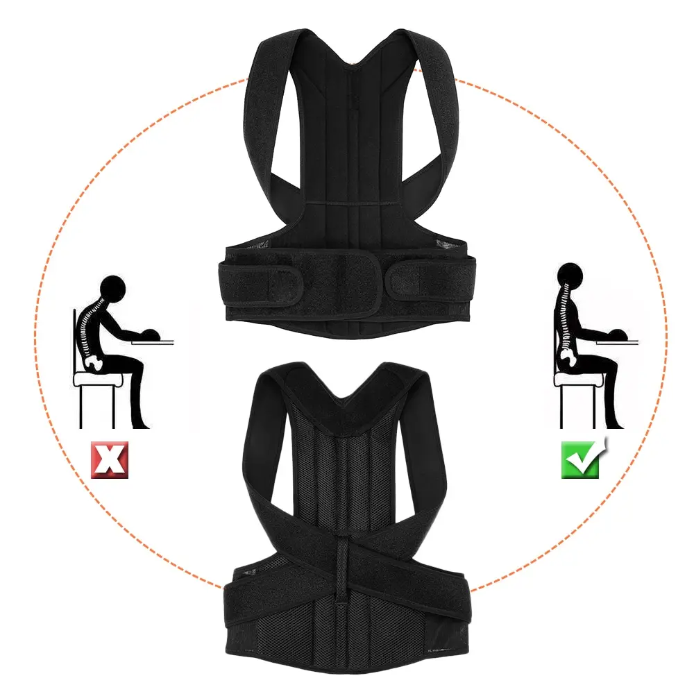 2019 Adjustable Back Posture Corrector Shoulder Relief Brace Lumbar Upper Lower Support Strap Belt Men Women | Спорт и развлечения
