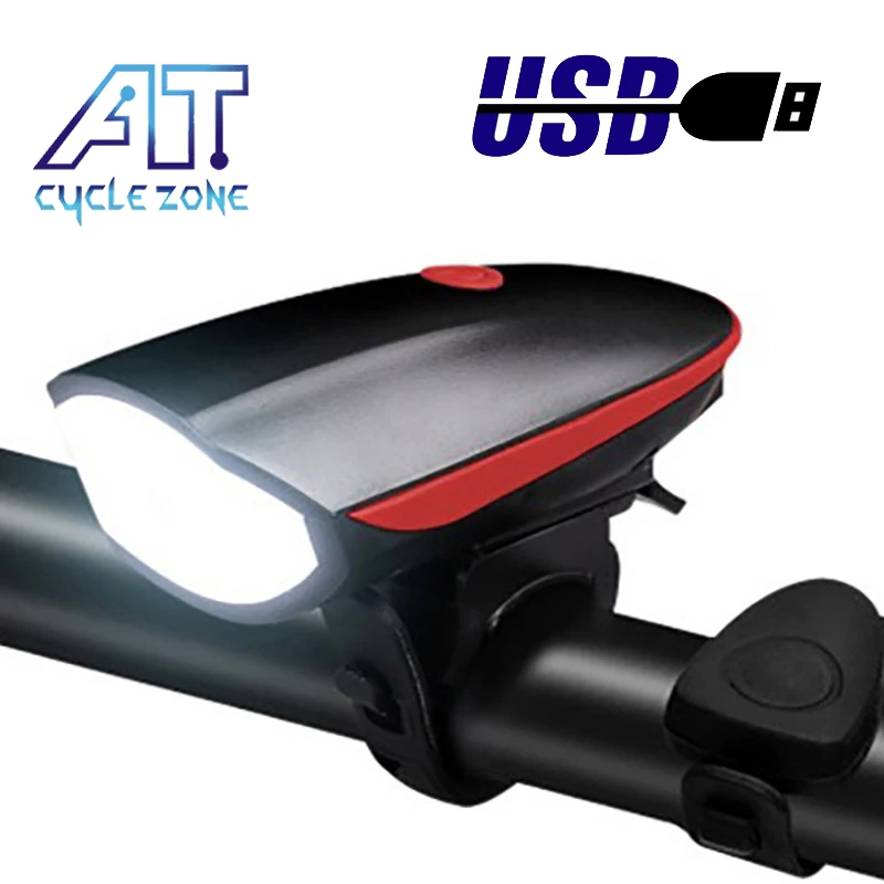 

CYCLE ZONE USB rechargeableT6 120dB Multifunction Bike Horn Light Front Bicycle Road Lamp Headlights Bell Bicycle Light Cycling