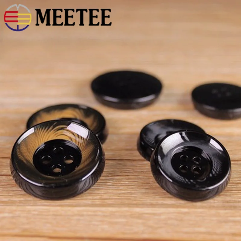 Meetee 20 шт. 25/30 мм пуговицы из смолы с четырьмя отверстиями DIY Ручная работа пальто