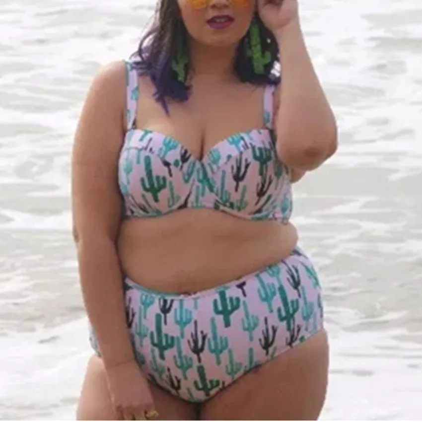 Кактус размера плюс купальник для женщин одежда плавания 2021 лето набор бикини