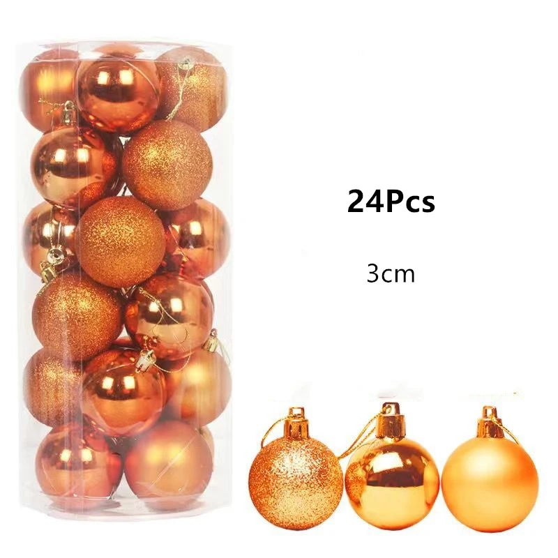 24 шт./лот 30 мм шар для украшения рождественской елки подвесной рождевечерние дома