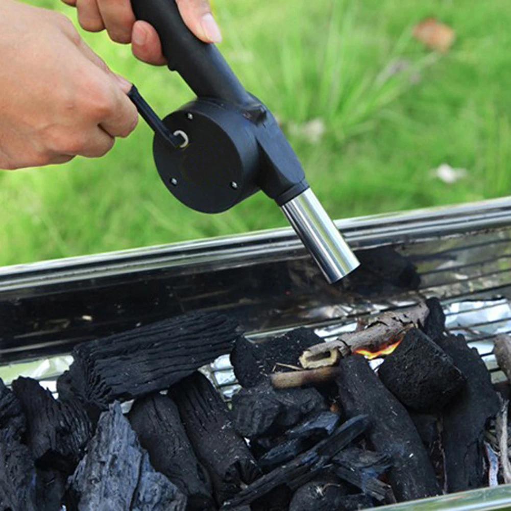

BBQ Fan Air Blower Outdoor Cooking For Barbecue black Fire Bellows Hand Crank Tool Picnic Camping BBQ Barbecue Tool