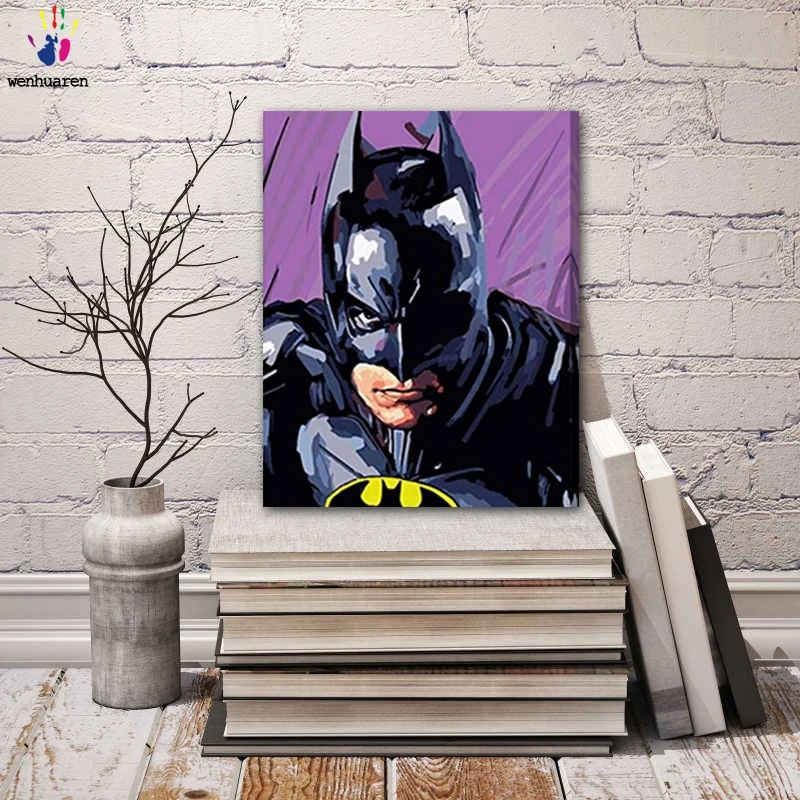 DIY картинки для раскраски по номерам с цветами Бэтмен Картина Рисунок Живопись в