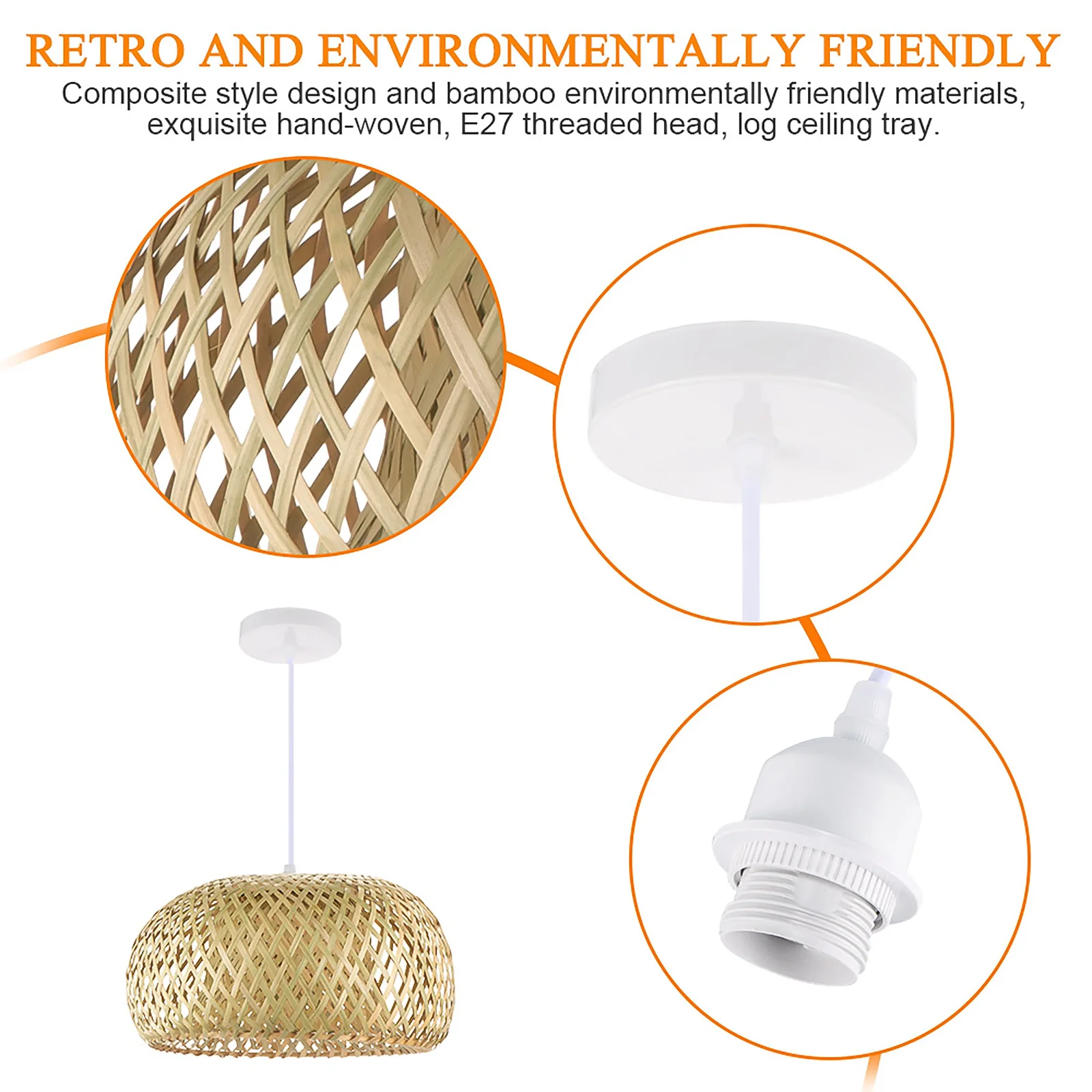 

Bamboo Chandelier Retro Garden Restaurant Cafe Bar Lounge Lighting Rattan Lamp Suitable For Different Styles Fine Workmanship