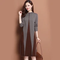 new women sweater dress autumn winter 2021 casual fashion o neck loose a line basic knitted dress long base pullover dress