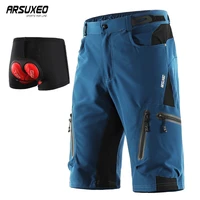 arsuxeo cycling shorts men mtb bicycle bike short with underwear downhill water resistant loose fit quick dry 1202