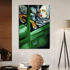 Tamara De Lempicka Автопортрет сексуальная женщина Автопортрет зеленый супер автомобиль постер Картина на холсте спальня настенный Декор