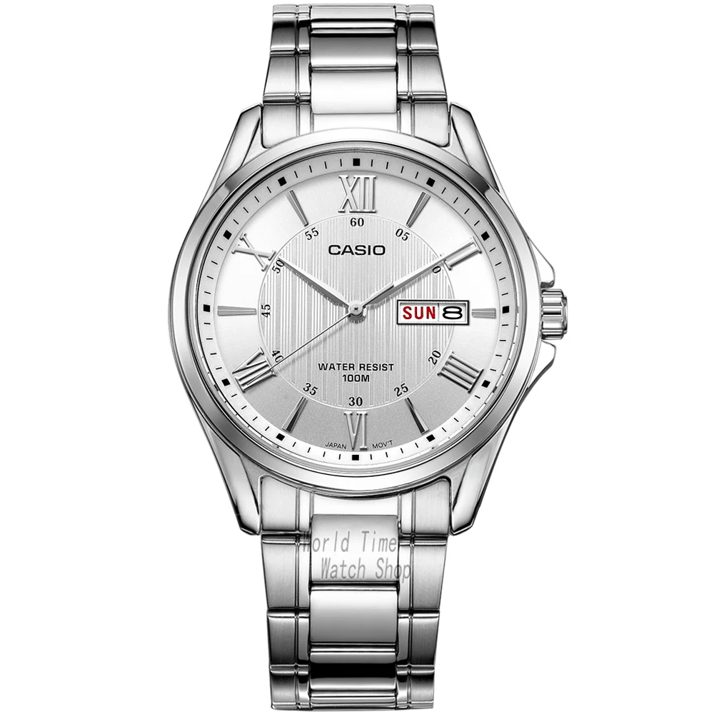 Часы Casio Простые часы мужские лучшие марки роскошные кварцевые часы Водонепроницаемые Ретро мужские часы Спортивные военные часы relogio masculino reloj hombre erkek kol saati montre homme zegarek meski MTP-V006 - Цвет: MTP-1384D-7A