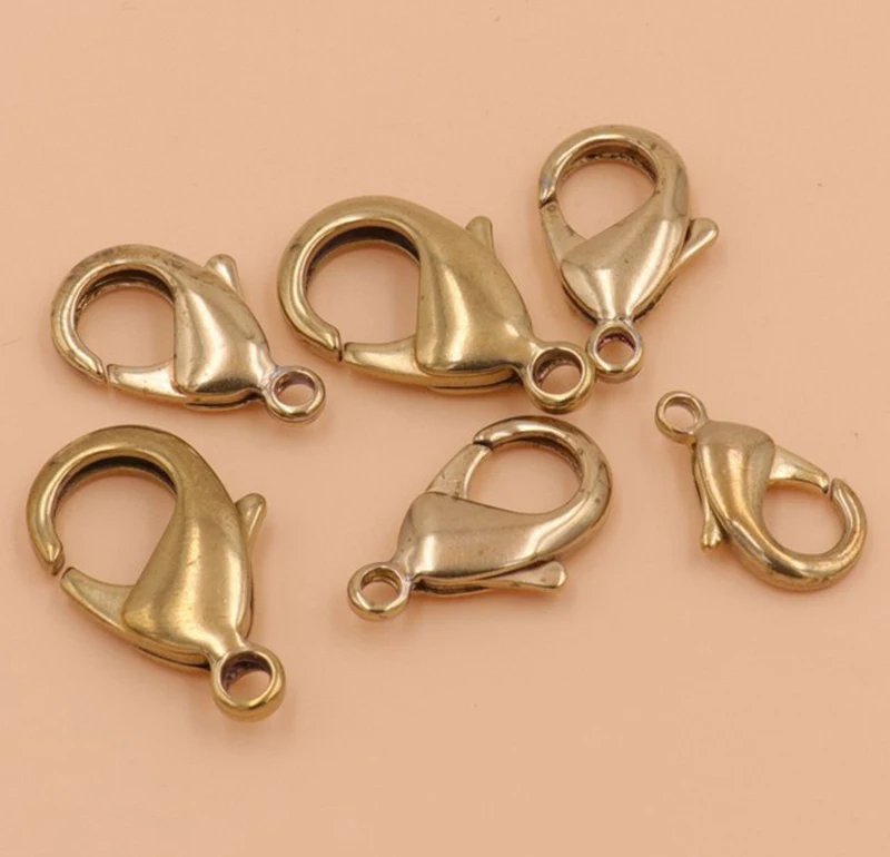 Овальная латунная застежка-карабин длиной 10-27 мм зажим-клипса кольцо-застежка