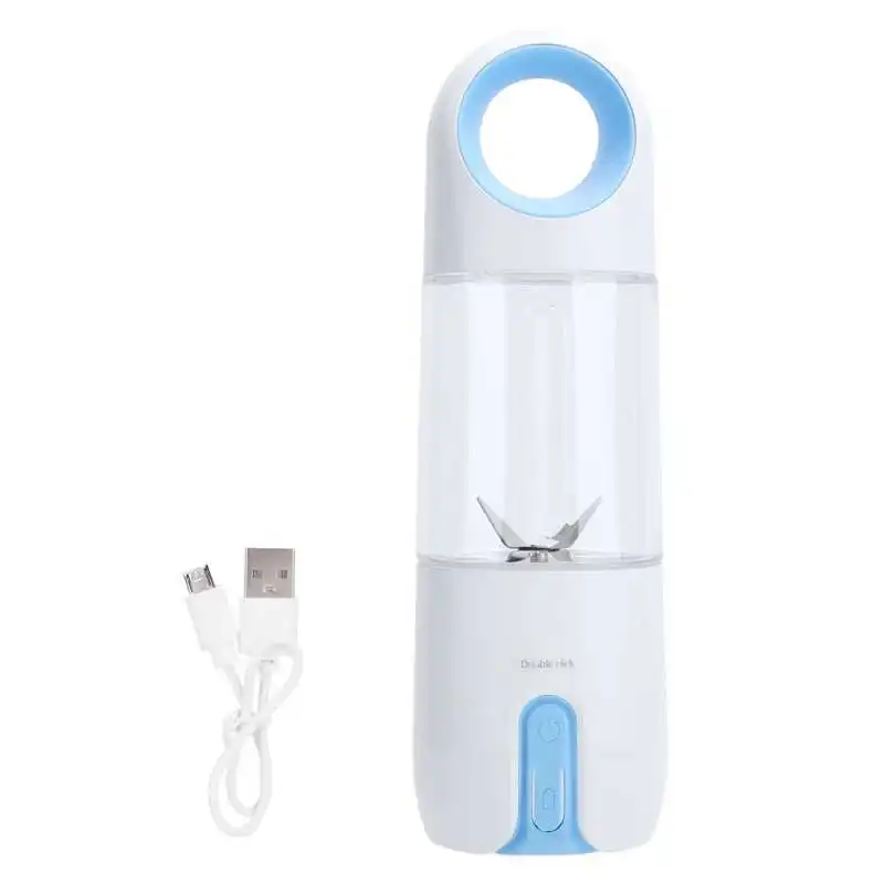 Juicer Machine Juicer Cup Hand Portable Mini Extractor Machine USB Charging 4 Blade Carriable 480ml Blue Kitchen Appliances