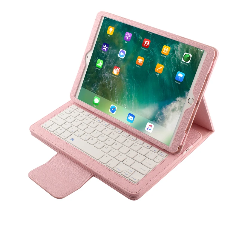 Кожаный чехол с Bluetooth клавиатурой для iPad 10 2 дюймов 2019 русская Арабская иврит