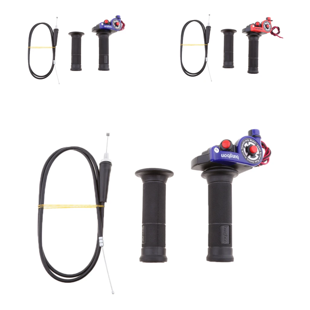 

7/8" Hand Grips Kill Switch Twist Throttle Grip Cable Tube ATV Pit Bike