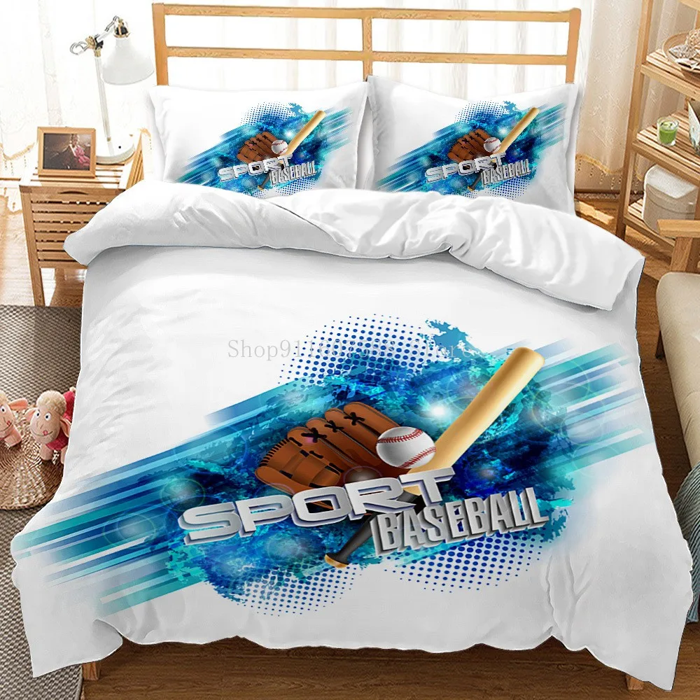 

Baseball Bedding Sets Pillowcase Single Double Queen King Size Quilt Cover Boys Sport Duvet Cover Bedclothes No Sheet 2/3 Piece