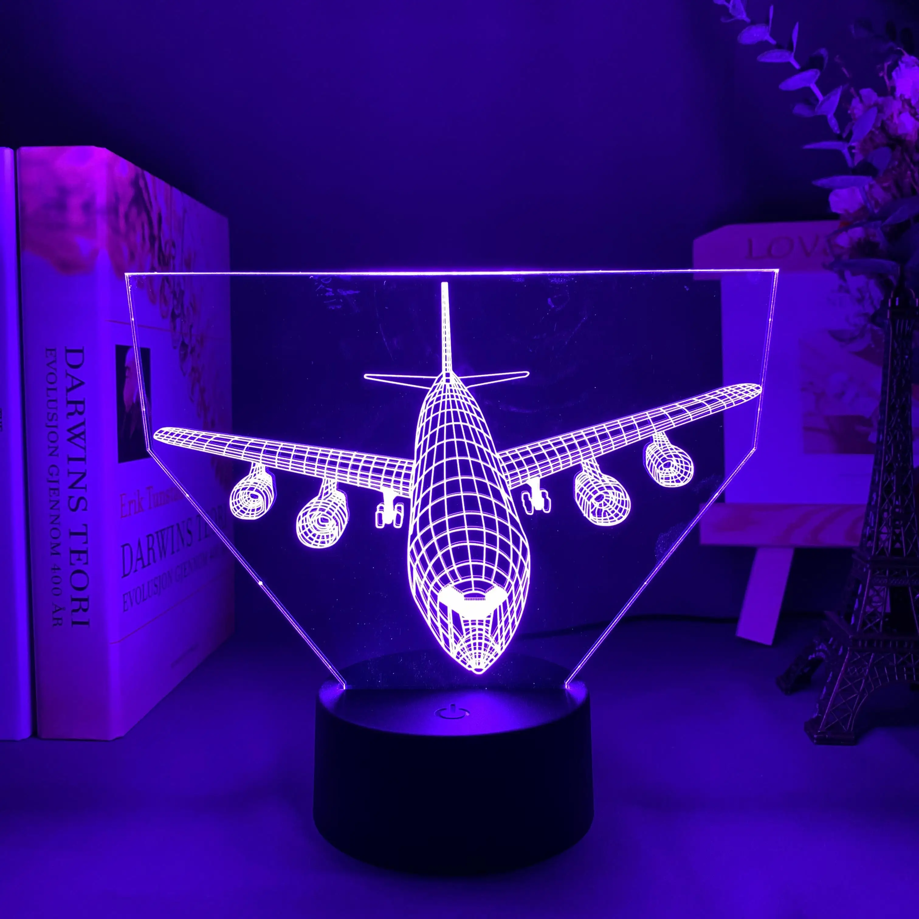 

Acrylic 3D Illusion Led Night Light Airplane Model Nightlight Gift for Kids Child Bedroom Decoration Colorful 3D Lamp Bedside