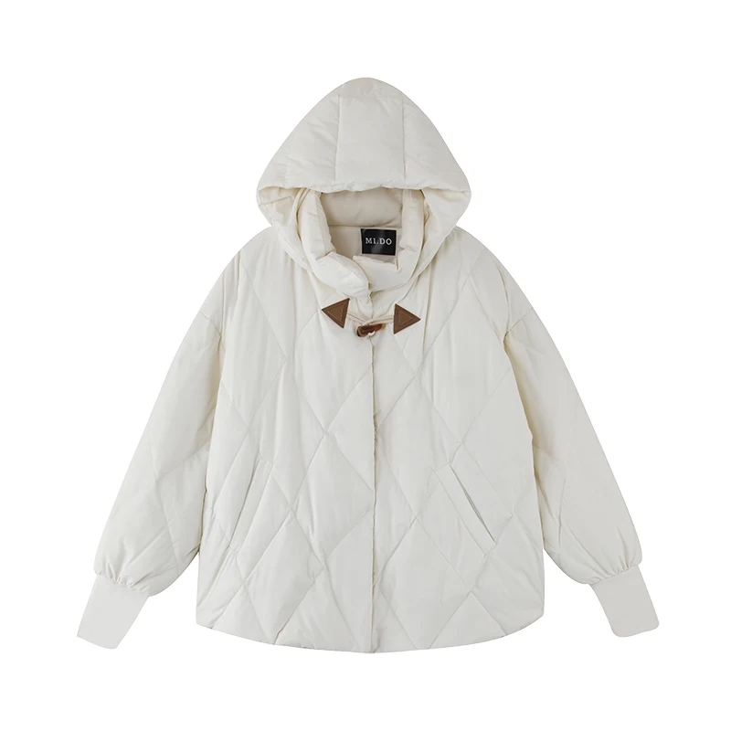 Новинка 2020 зимнее женское пальто свободное короткое с роговыми пуговицами