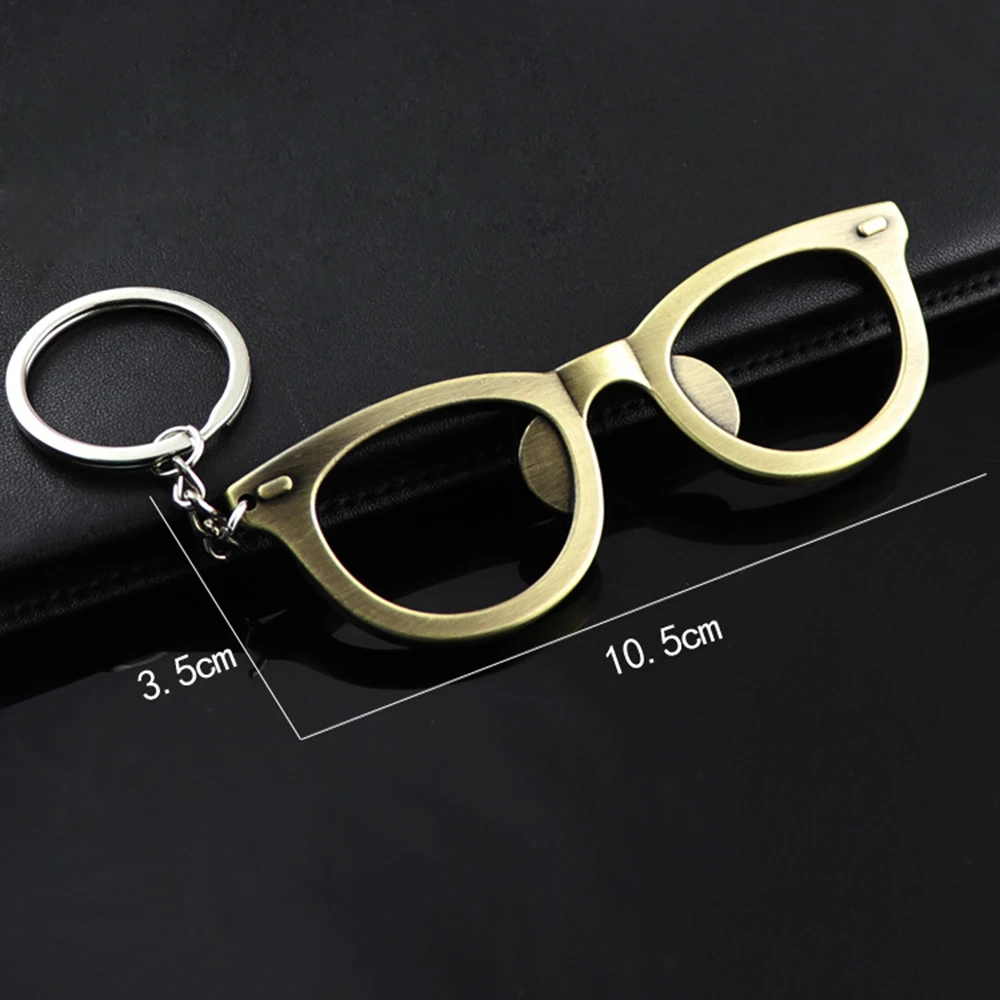 

Portable Glasses Shape Bottle Opener Keychain Ornaments Beer Ring Bar Whimsy