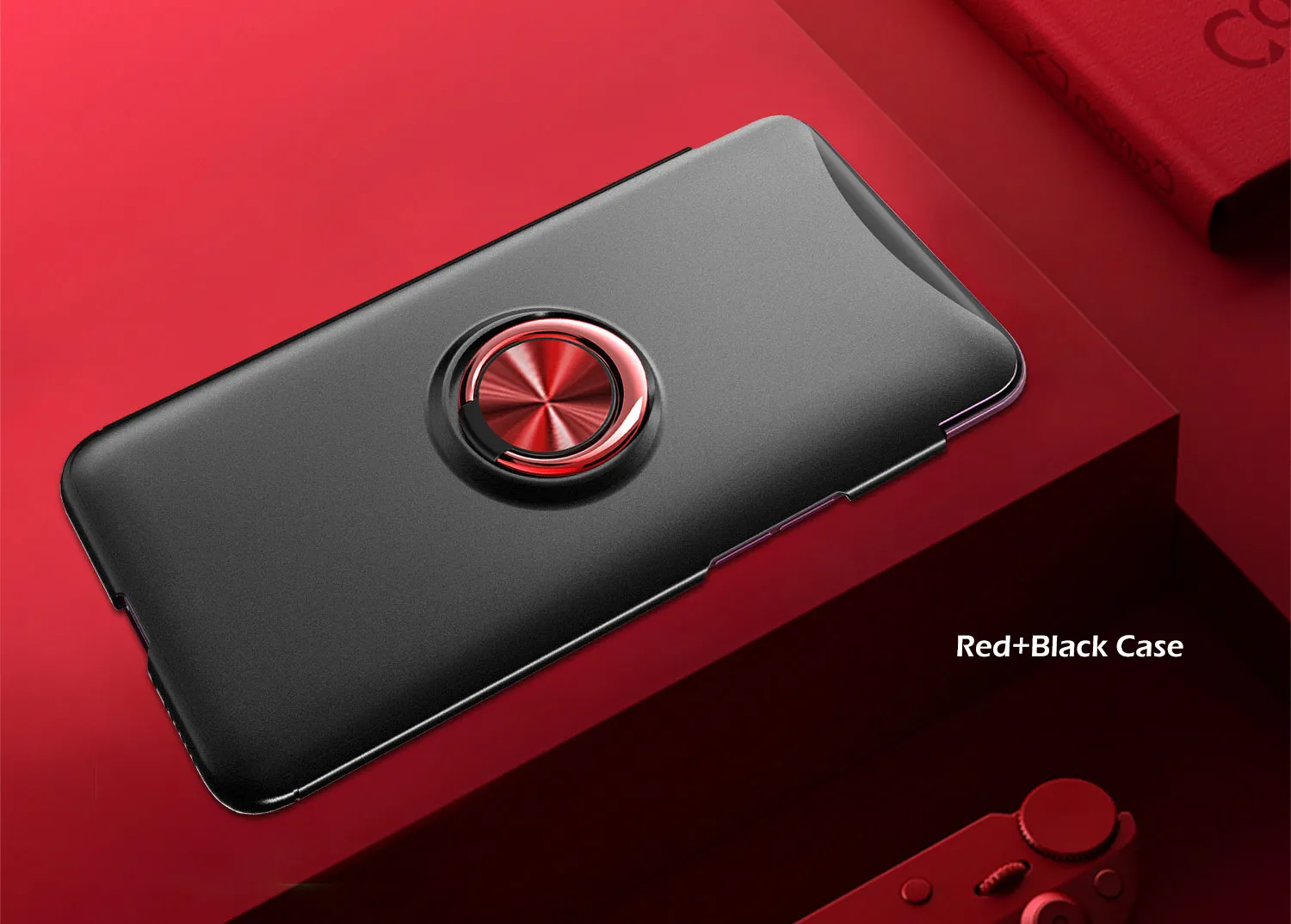 Red Black Чехол для samsung Galaxy A80, роскошный защитный чехол с магнитным кольцом, противоударный чехол для samsung A80, SM-A805F корпус - Цвет: Red Black