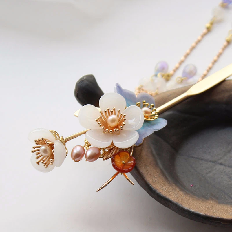 Заколка для волос женская с жемчугом и стеклом | Украшения аксессуары