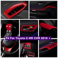door lift button air ac armrest box lights control panel cover trim fit for toyota c hr chr 2016 2022 red interior accessories