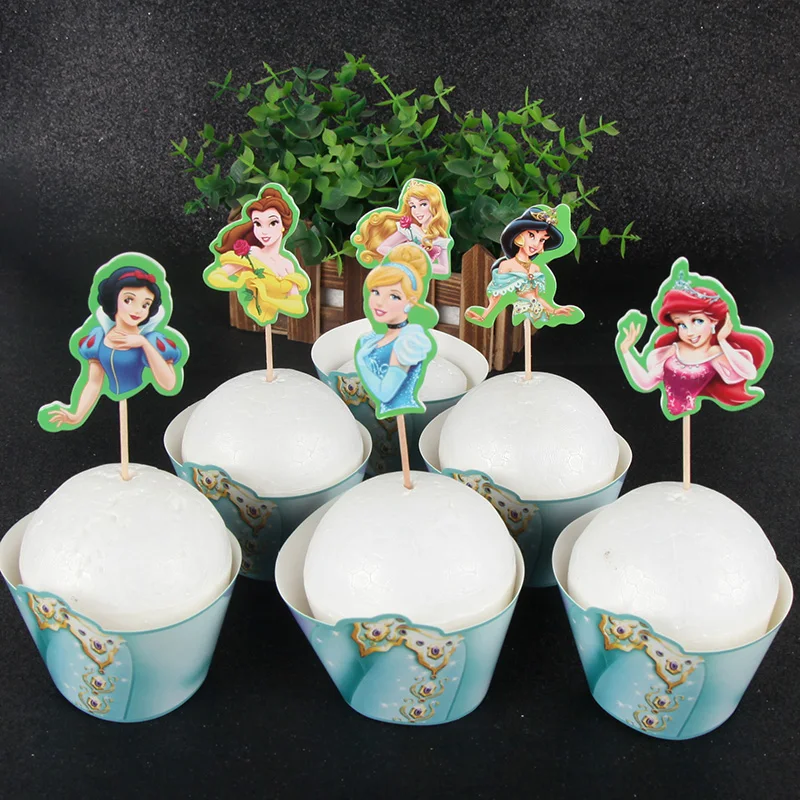 

Princess Party Flag Banner Disposable Tableware Happy Kids Girls Birthday Party Decoration Set Favors Pennant Paper Banners Bunt