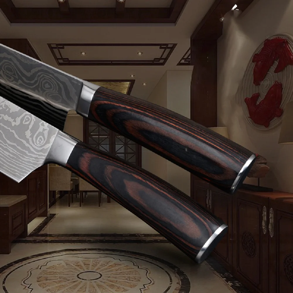 Кухонный нож шеф-повара высокоуглеродистая Нержавеющая сталь 5/7/8 дюймов для