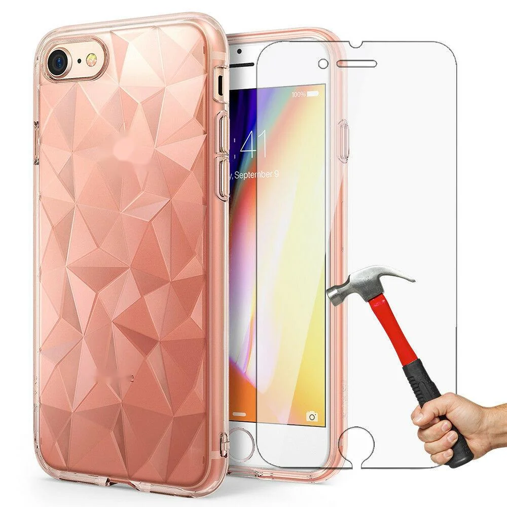 

Coque Silicone For iPhone 8 7 6s XR XS Max 11 Pro SE + Verre tremp Vitre Ecran