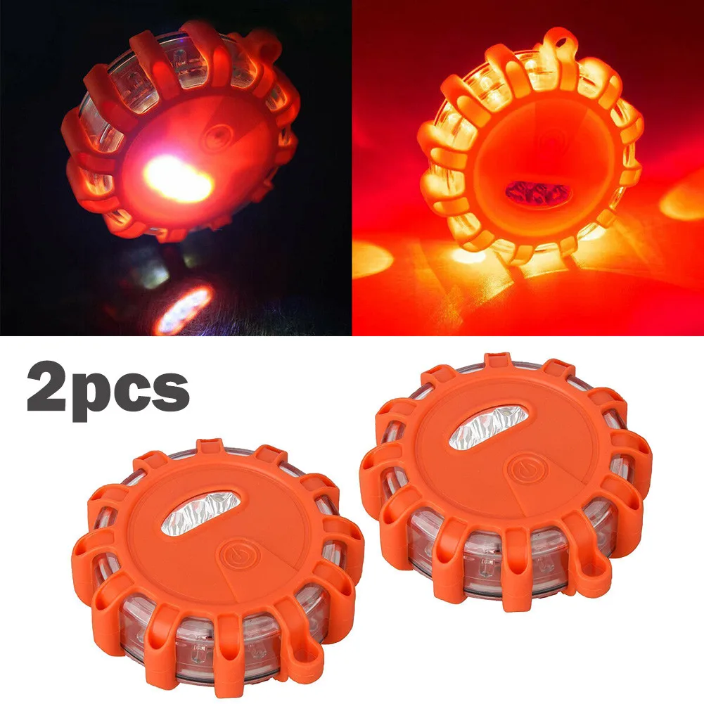 

2pcs Set Flashing Shatterproof Warning Light Crushproof Disc Rainproof