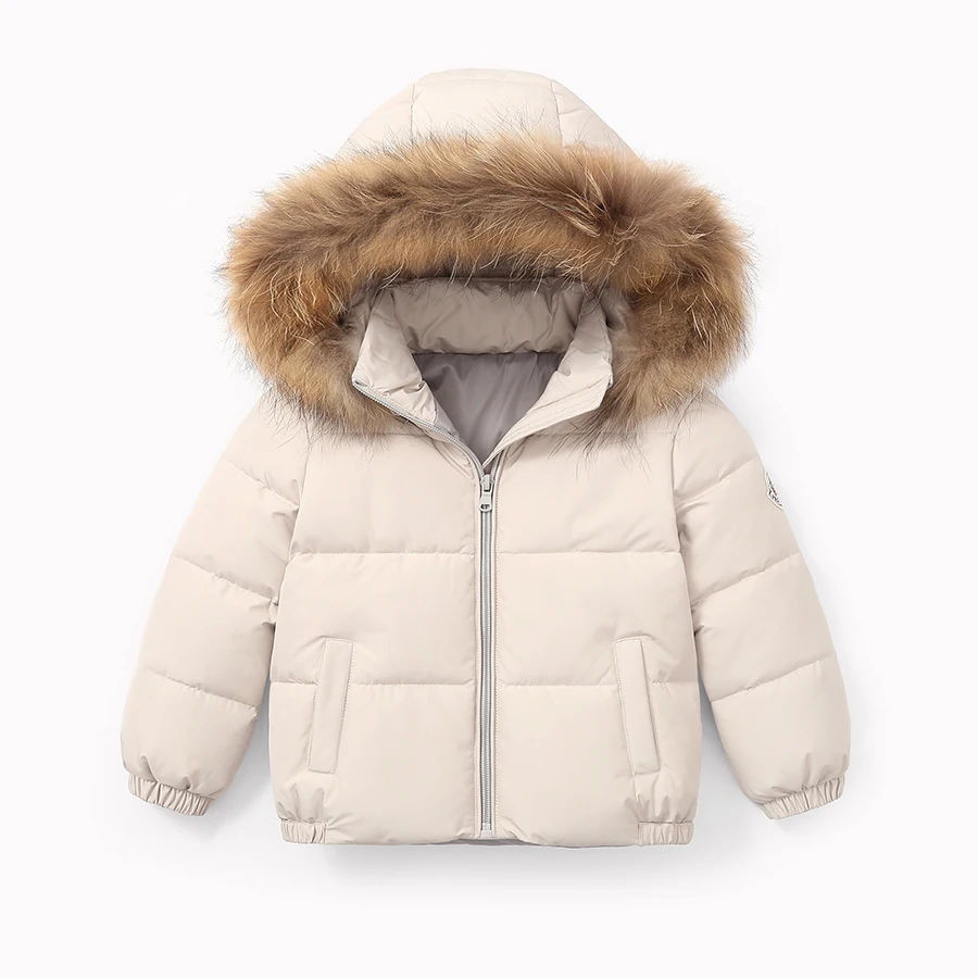 Winter Baby Jacket For Girls Boys Down Jacket Kids Warm Fur collar Hooded Outerwear Coat Children Clothes 4 6 8 10 11 Years
