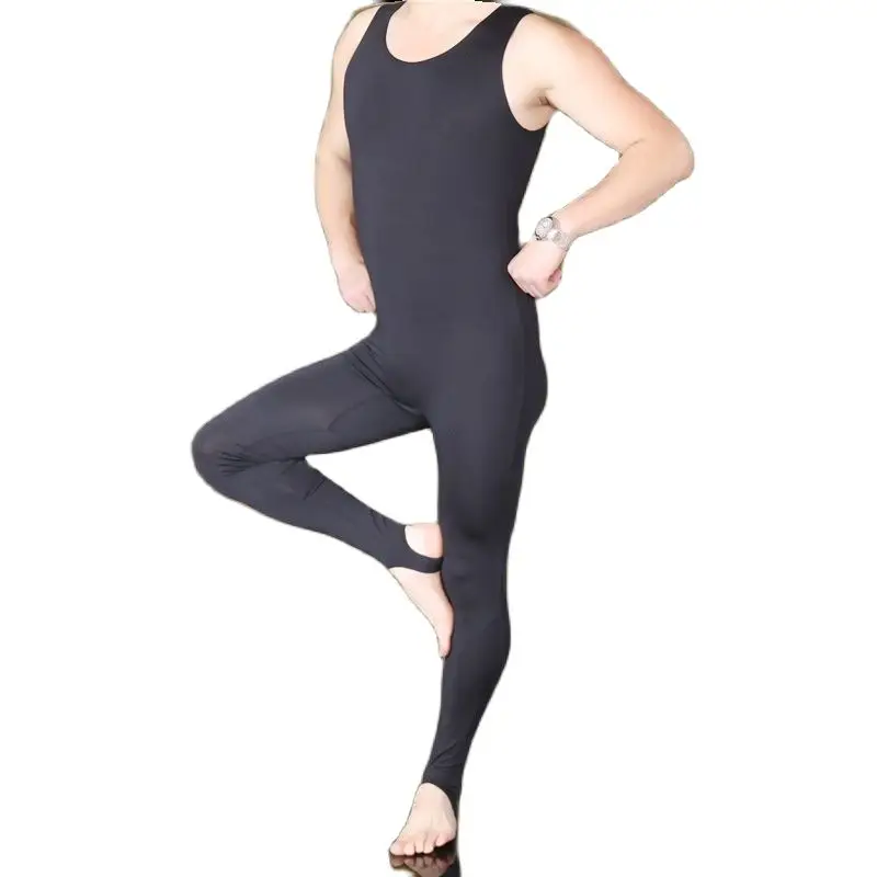 Облегающее Боди без рукавов эластичное унитажное Мужское боди для тренажерного