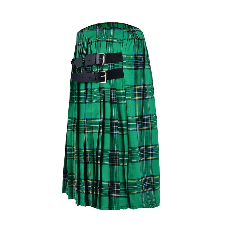 Модные мужские Шотландка Kilt традиционные юбки мужские Регулируемые Талия повседневные клетчатые плиссированные юбки с принтом Новинка