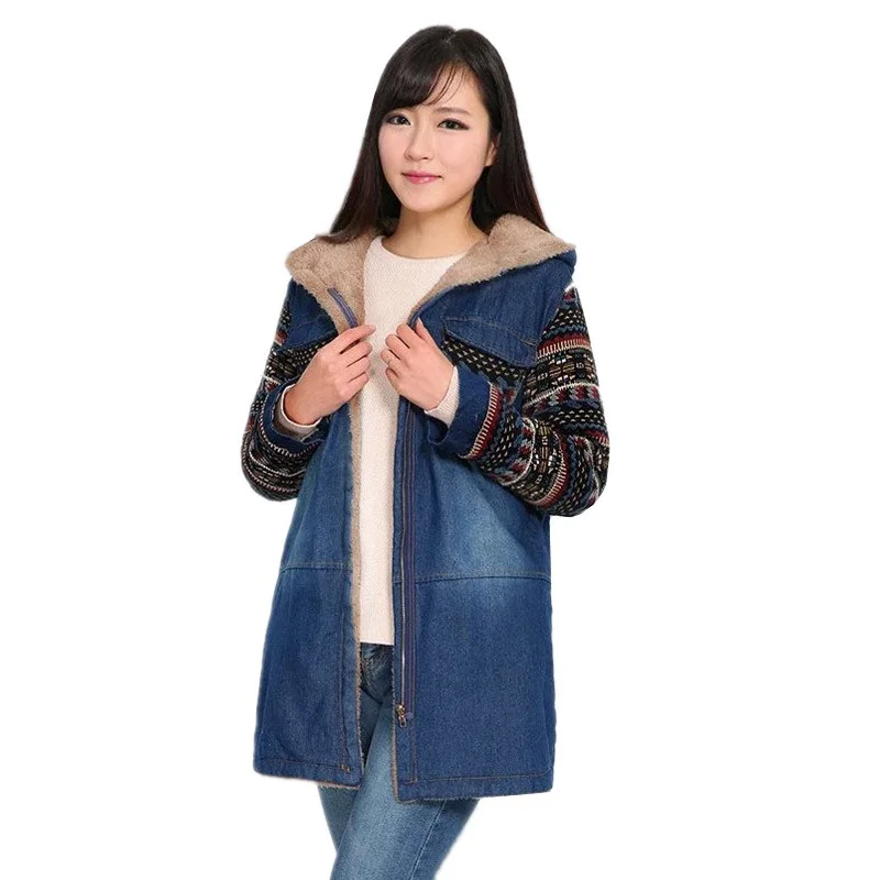 Женские парки зимние джинсовые куртки новая Студенческая верхняя одежда с