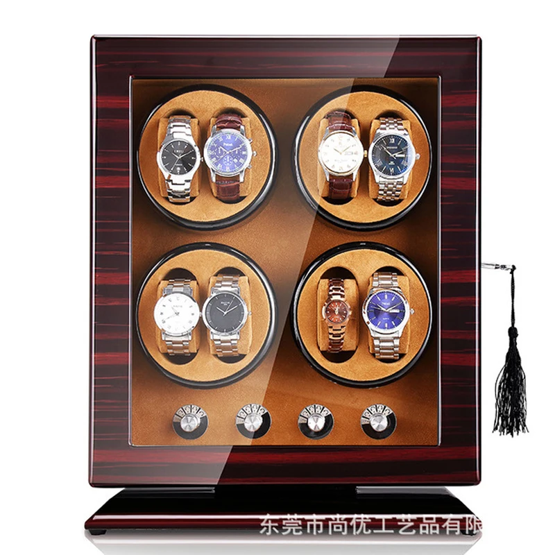 

RD Sandal Wood inside Brown 8 slots high quality fashion Watch Winder Box home wooden Automatic Watch Rotator Display Box