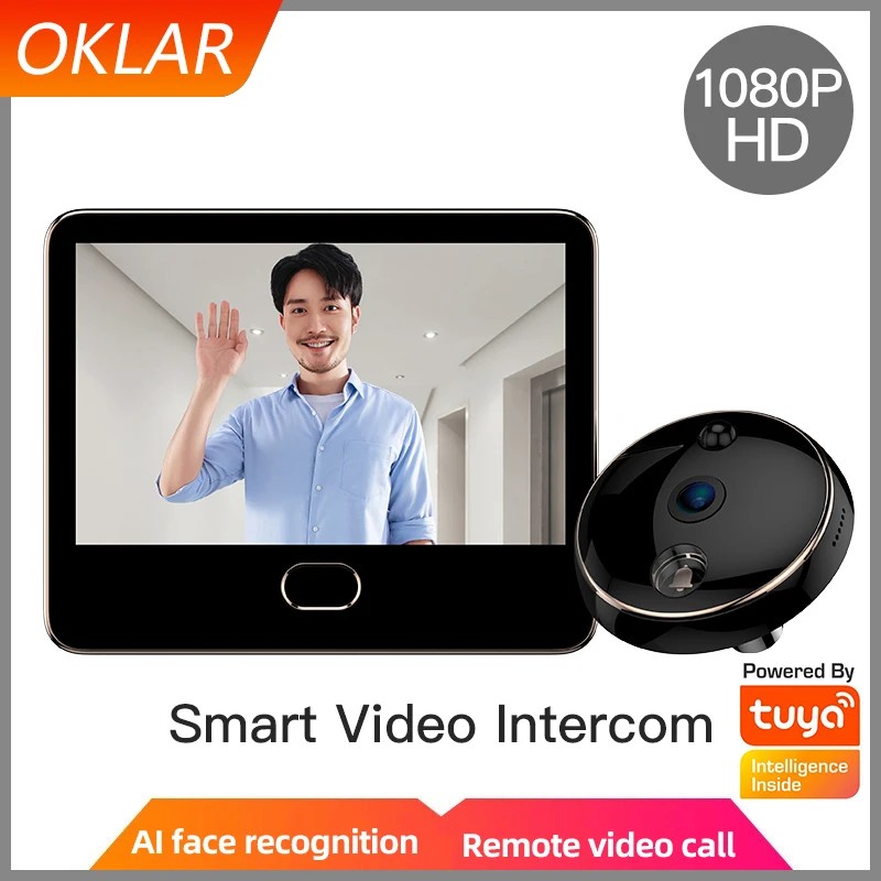 OKLAR Tuya Doorbell Peephole Wireless Door Camera Wifi Smart Video doorbell Intercom 4/5