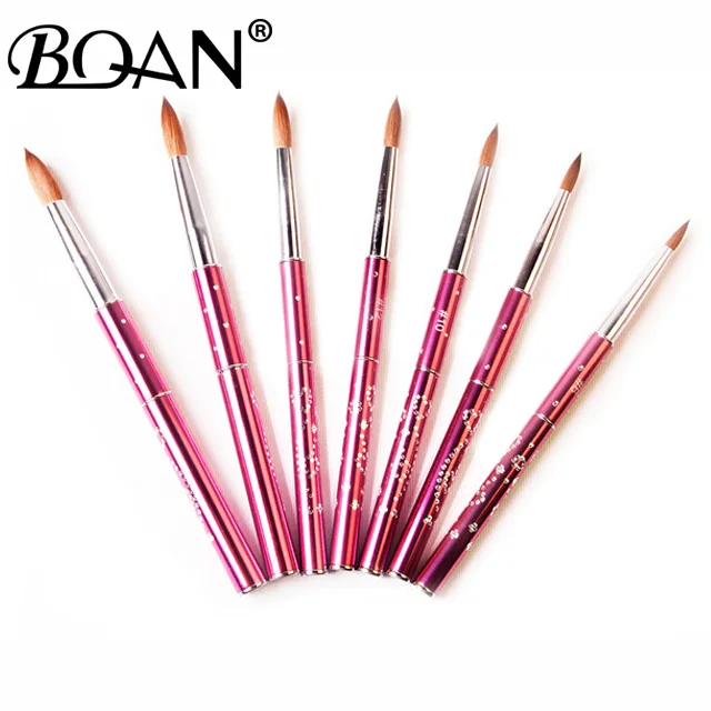 1pcs size 4 BQAN 1 шт.#8#10#12#14#16#18#20 колинский Соболь акрил#10 кисть для дизайна ногтей УФ-гель Кисть-ручка для резьбы жидкий порошок DIY Рисунок ногтей - Color: 1pcs size 4