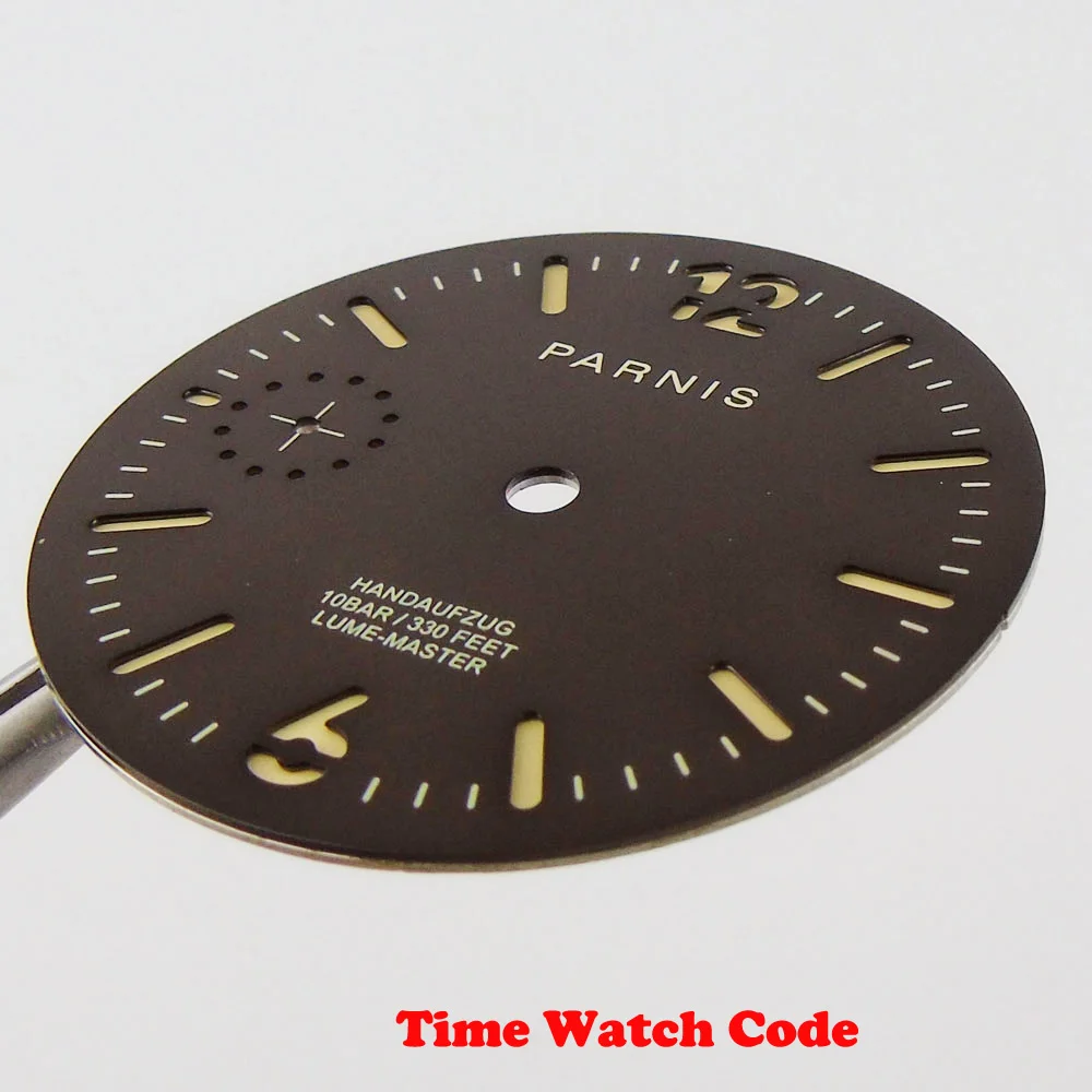 Parnis 35 4 мм черные часы с циферблатом fit ETA 6497 ручным заводом секундный циферблат