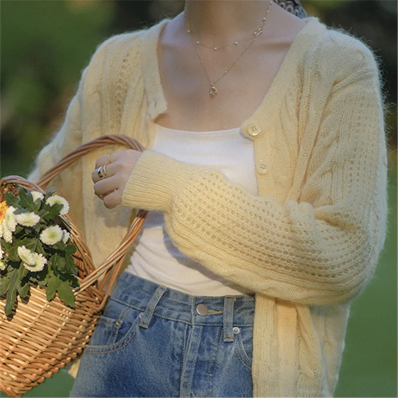 

CMAZ 2021 Autumn Winte Sweater Women Tops Knitted Pullover Korean Style Cardigan Soft Warm Pull Thick Outwear