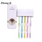 Настенная подставка для зубных щеток Zhangji, автоматический держатель Диспенсер зубной пасты, для зубной щетки, набор для выдавливания зубной пасты