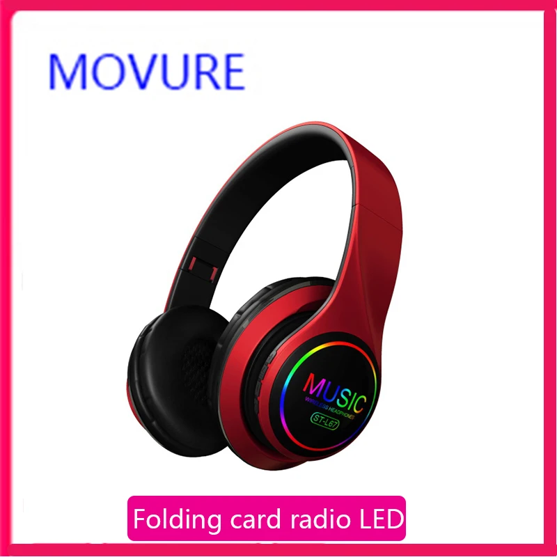 Беспроводная гарнитура Bluetooth светодиодный складной радиоприемник с яркими