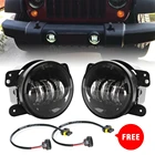 Пара круглых светодиодных противотуманных фар, 4 дюйма, лампа s для Jeep Wrangler JK TJ 1997-2017, Dodge Magnum, 30 Вт, светодиодная лампа Cree