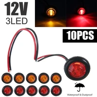 for car truck trailer 10pcs 12v 34 bullet round led lights yellow red auto clearance side marker signal lamp mayitr