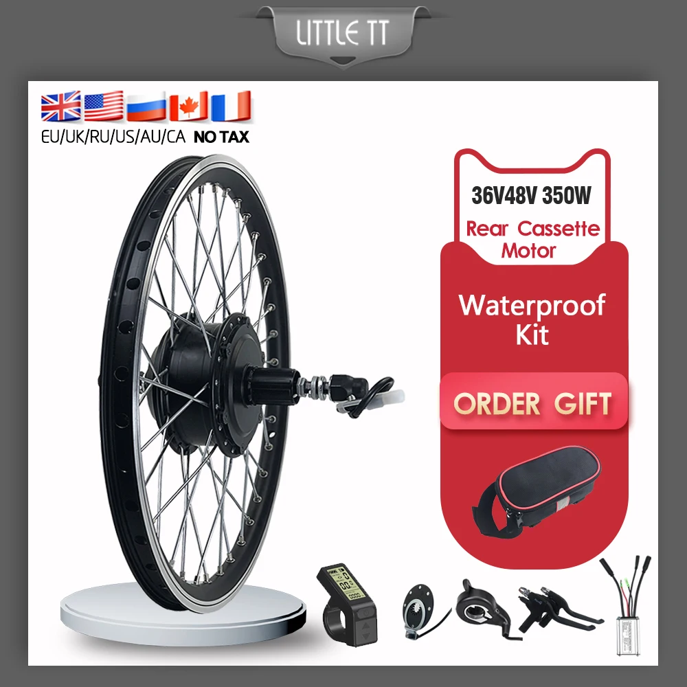 

Electric bicycle Conversion kit 36V 48V 350W Rear Cassette Hub wheel Motor for ebike conversion kit Whole Waterproof Cable