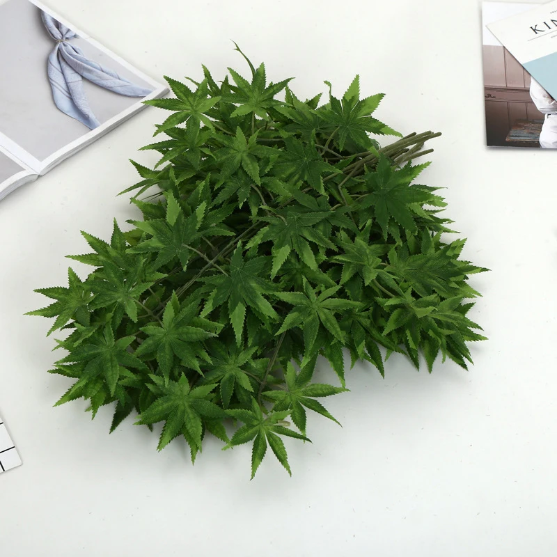 3 вилки осеннее моделирование кленовый лист искусственный шелк зеленый декор из