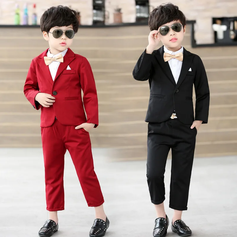 

New Kids Blazer Formal High Quality Boys Suit Single Botton Jackets for Weddings Costume Marriage Boys Blazer 2pcs Coat + Pants