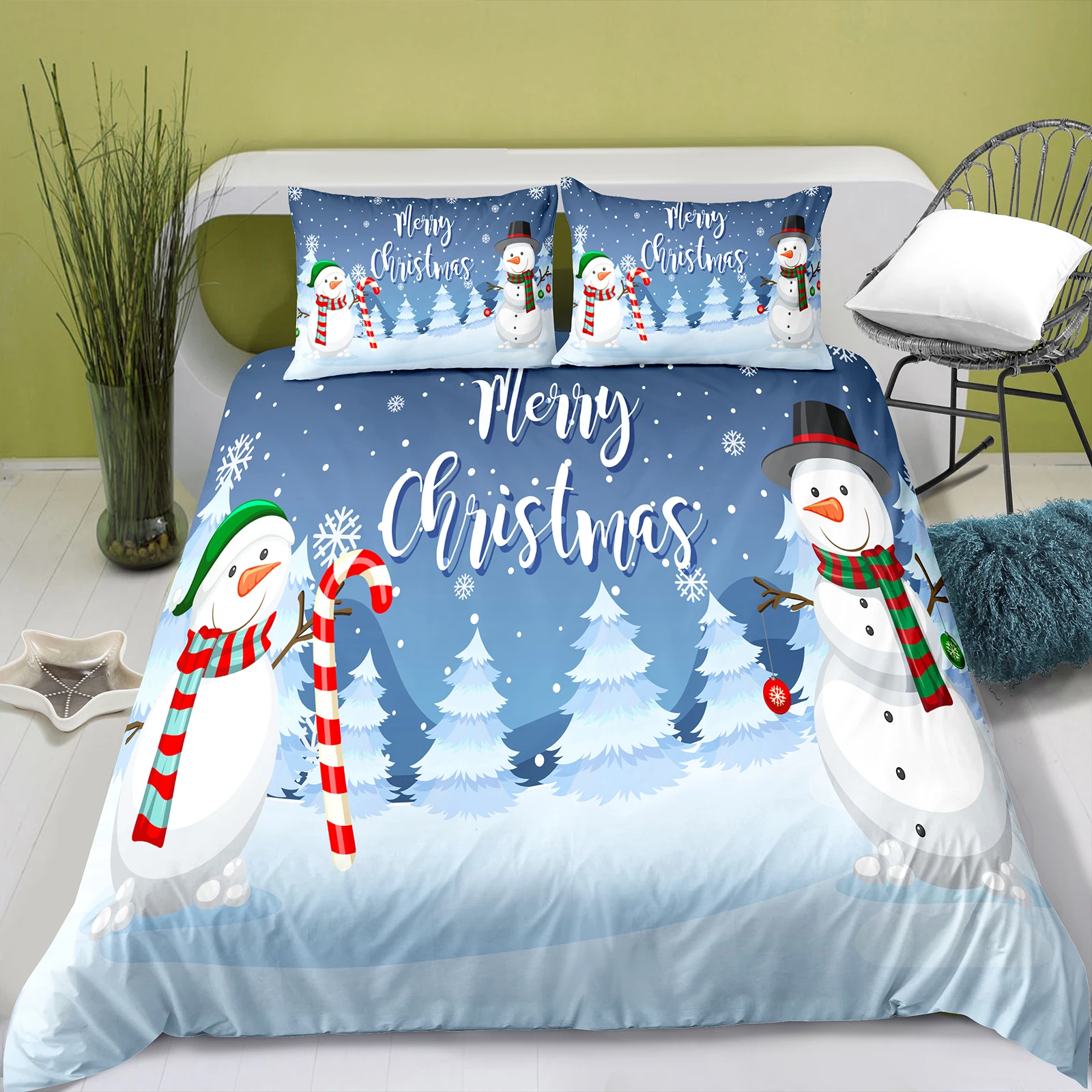 Christmas Bedding Quilt Cover & Pillowcase  Full Size Queen Bedding Set  Bed Set Queen Size  Bedding Set Juego De Cama Queen