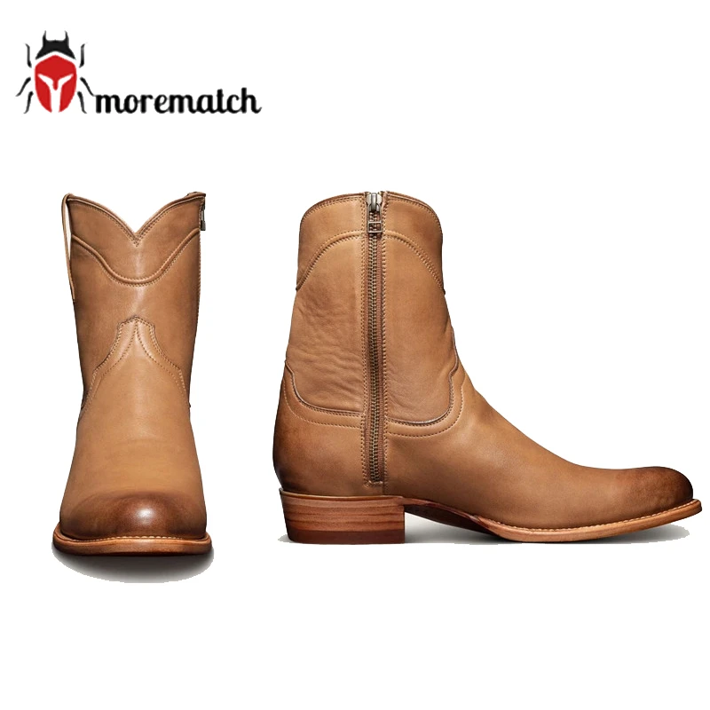 

Мужские ботинки, модные уличные зимние мотоциклетные ботинки на платформе с острым носком на среднем каблуке, однотонные ботинки на молнии ...