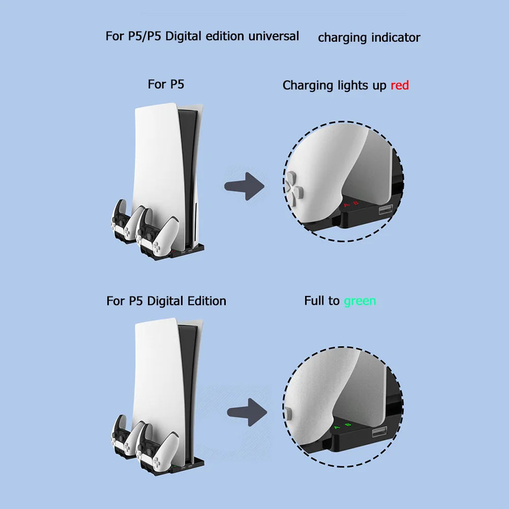 Игровая консоль вертикальная подставка двойной контроллер зарядная станция для