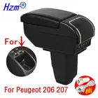 Вращающаяся центральная консоль для автомобиля, контейнер для хранения для Peugeot 206 207, подлокотник, пепельница с USB-зарядкой