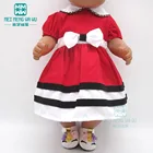 Кукольная одежда для новорожденных, красное платье принцессы 18 дюймов 40-43 см для праздника ребенка, дня рождения, подарок на день рождения