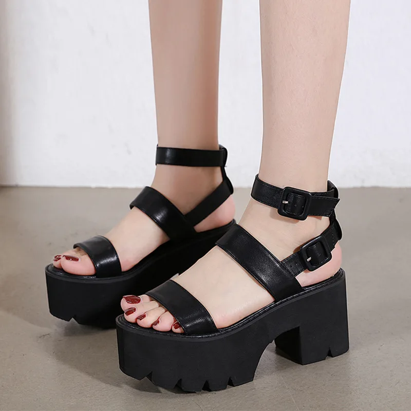

LEOSOXS Summer Shoes Women Sandals High Heels 8.5CM Female Platform Gladiator Shoes Women Casual Sandals Open Toe Heel Plus Size