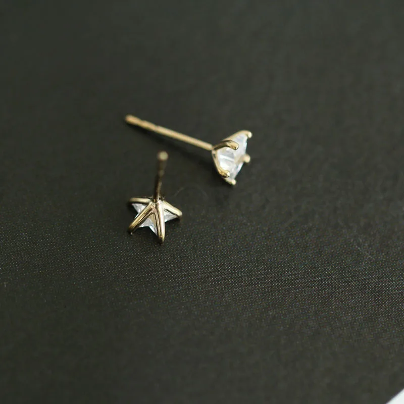 Женские серьги гвоздики с кристаллами золотистого цвета 9 к|Серьги-гвоздики| |